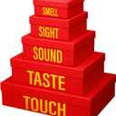 Kolldenn 5 Senses Gift Boxes for Him Her Five Senses Gift Bags Nesting Gifts Box with Lid for Valentine's Day Wedding Anniversary Birthday Party Decor for Husband Boyfriend 5.1'' to 13.8''(Red)