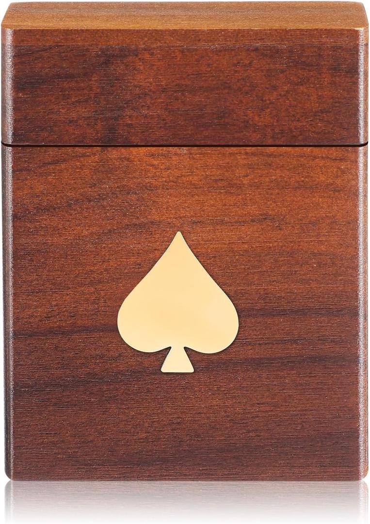 Chunful Wooden Playing Deck Card Box Playing Card Cases Organizer for Gift