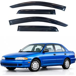 IG Window Visors Fit for 1997-2001 Mitsubishi Mirage Sedan, Out-Channel Rain Guards Vent Wind Deflectors 4PC, Car Accessories for 97-01 Mirage (Sedan Only)