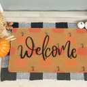 Hello-Pumpkin-Welcome-Doormat Artificial Coir Welcome Mat Fall Door Mat Harvest-Festival Front Door Mat for Entrance 17 x 29 Inch