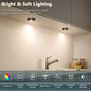 3 Pack Rechargeable Puck Lights - LED Puck Lights with Remote Control, Dimmable, 12 Colors & 2 Dynamic, 1000mAh Battery Operated, Timer - Magnetic Stick on Light, Ideal for Kitchen, Cabinets, Closet