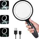 Magnifying Glass with Light, 30x 60x Magnifying Glass for Reading Lighted - 33 LEDs Magnifying Glass Magnifier Magnifier with Light (Black)