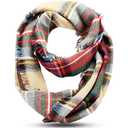 Frienda Winter Plaid Scarf Valentine Warm Tartan Scarf Checkered Pattern Circle Loop Wrap Gift for Women Cold Weather(Colorful)