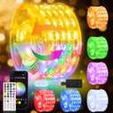 OMIKA Fairy Lights Plug in, 66FT 200 LED Smart String Lights Plug in with Remote & APP Controlled, Warm White + RGB Music Sync Timer, Twinkle Lights for Bedroom Classroom Holiday Christmas Decor