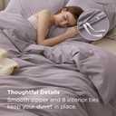Bedsure 100% Washed Cotton Duvet Cover King Size - Lavender Minimalist Bedding Set Linen Like - PureWoven Plain Simple & Soft Comforter Cover for All Seasons (Lavender, King, 104"x90")