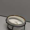 Dazzling Ceramic Elevated Cat Bowls, Gift for Cat Owner, Birthday (Medium,Grey)
