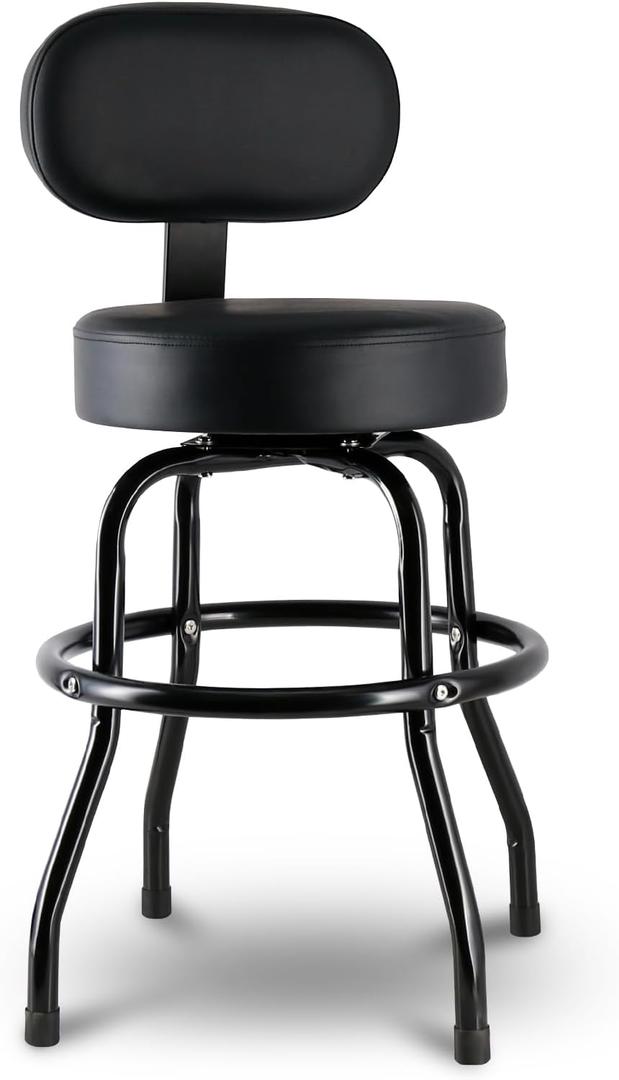 EASTROCK Guitar Stool with Backrest  Guitar Stools for Adults, Guitar Chairs with Padded Cushion and Footrest, Suitable for Acoustic, Electric & Bass Guitars