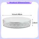 Cake Stand, Metal Round Cupcake Dessert Stand Cake Display Holder Cookies Fruit Serving Tray Decor for Wedding Party Birthday Baby Showers Anniversary (16in, Matte Silver)