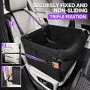 Dog Car Seats for Small Medium Dogs,PU Leather Car Seat Boosters,Foldable Puppy Cat Carseats (Black, Medium Dog)