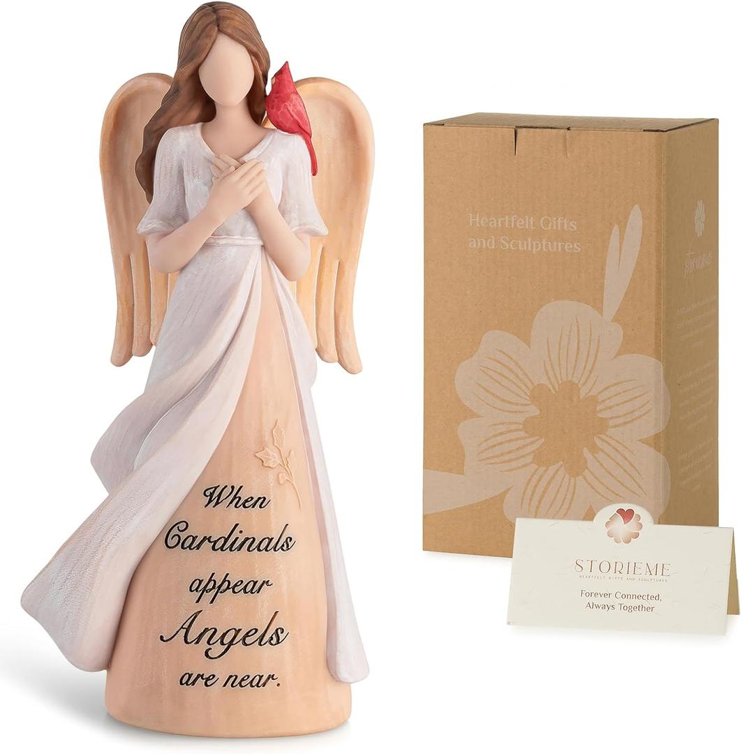 Storieme Cardinal Memorial Gifts for Women: Sympathy Gift for Loss of Loved One Mom Sister - Guardian Angel with Cardinal Home Decor