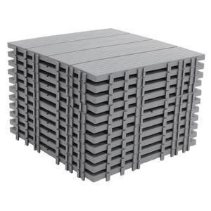 11Pcs Outdoor Interlocking Deck Tiles Durable Garden Flooring for Patio Balcony and Walkway Easy to Install and Weather Resistant Decorative Floor Slabs