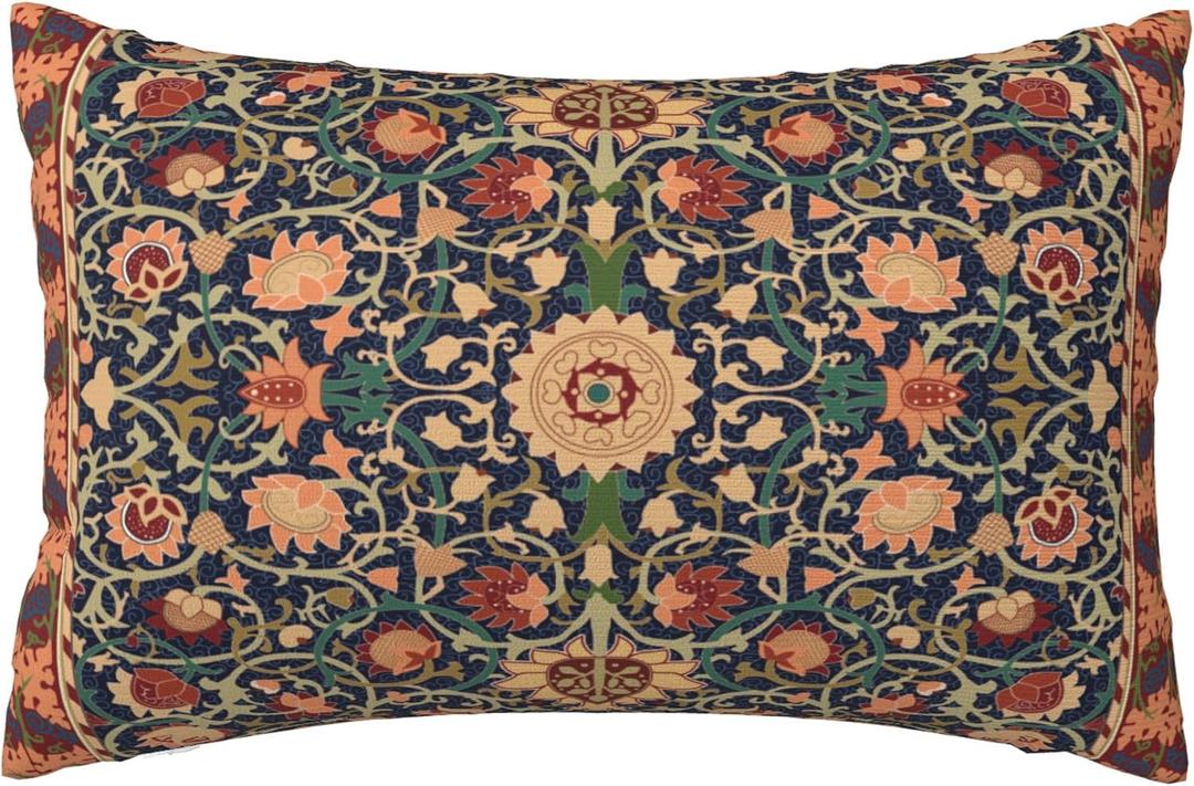 William Morris Vintage Floral Throw Pillow Cover Soft Decorative Throw Pillowcases Cushion Case for Home Decor Living Room Bed Couch Car 12x20 Inch