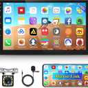 10.1 inch Android Double Din Car Stereo, [1G+32G] Touch Screen Android Radio with Wireless&Wired Mirror Link/1080P/EQ/WiFi/SWC/Bluetooth +Backup Camera+MIC