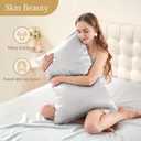 INFIIXSO Silk Pillow Cases 2 Pack Standard Size, Ultra Smooth & Soft Mulberry Silk Pillow Case for Hair and Skin, Breathable Cooling Silk Pillowcase with Hidden Zipper (Light Grey, 20x26 Inches)