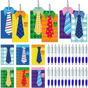 Cinrobiye 24 Set Fathers Day Craft Kits,DIY Best Dad Ever Shirt Craft Kit with Pens,Bulk Kids Art Project for Fathers Day Crafts Classroom Home Birthday & Party Activities