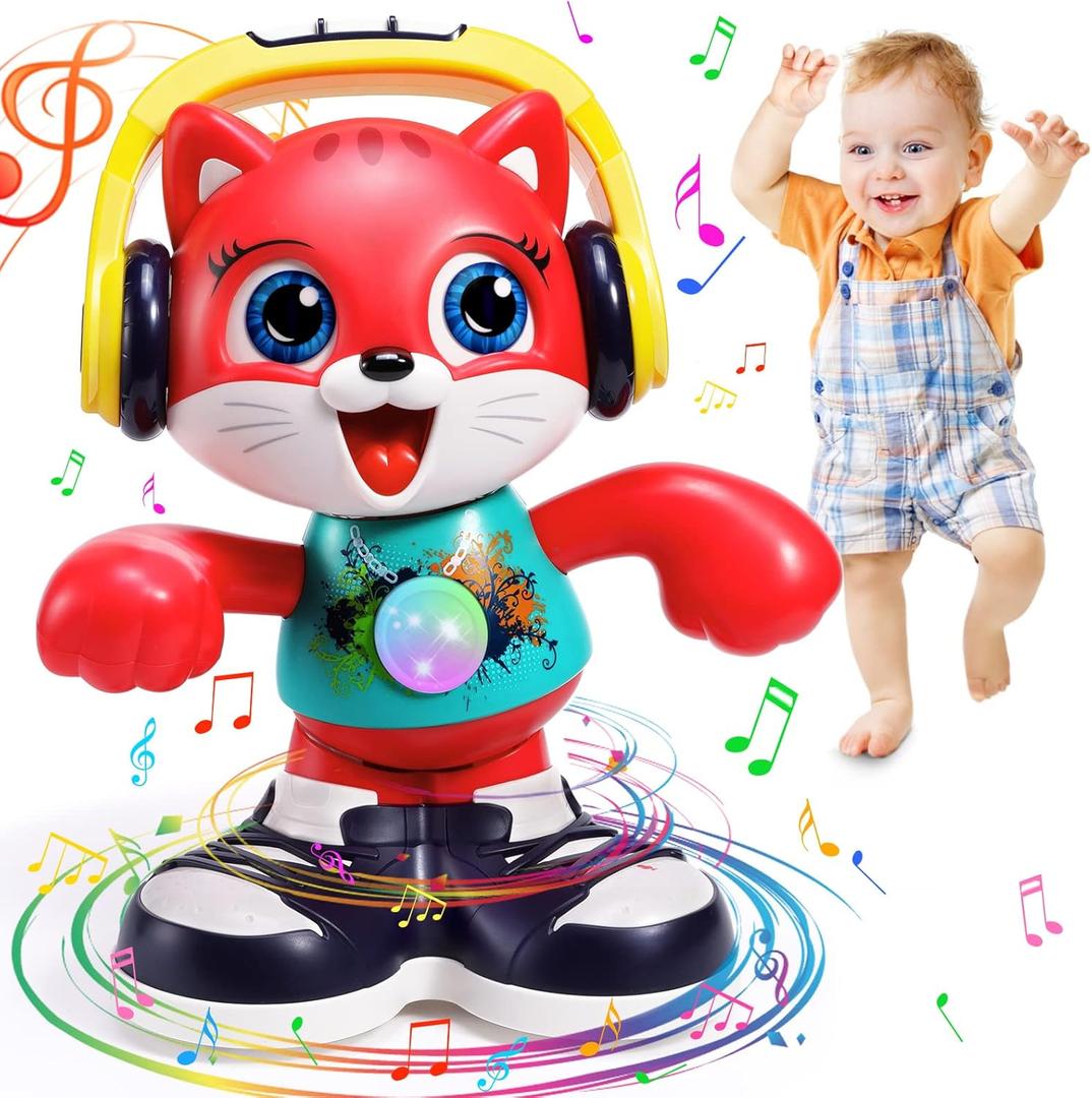 Baby Toys, Medium Dancing Cat for Baby Boys & Girls with Music & Recording, Kids Interactive Early Learning Educational Toddler Toys for 2 3 Year Old Boys Girls with Sound Lights Effect Birthday Xmas Gift