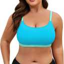 American Trends Plus Size Bikini Top for Women Large Bust Swim Tops Sports Swim Bra with Strong Support, XL