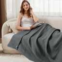 Tex Trend 100% Cotton Blanket Twin Size - Soft Waffle Weave Bed Blanket for Summer Cooling & Winter Warmth, Breathable Lightweight Cotton Throw, Perfect for Bed, Couch & Gifting, Grey, 60x90 Inches