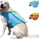 ZLX Dog Life Jacket, High Buoyancy Dog Life Vest with Secure Handle, Ripstop Lifejacket for Swimming, Boating, Water Safety, Adjustable Lightweight Floating Pet Preserver, Large, Blue