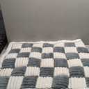 Funny Pet Couch Covers for Sofa Plush Checker Plaid Sofa Covers for Pets Washable 3 Cushion Couch Sofa Mat Friendly (Cream Blue, 60x160 cm/23.6x63 in)