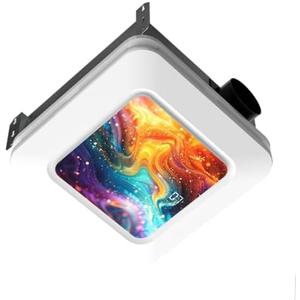 Hawkrown Bathroom Exhaust Fan with Light Humidity Sensor, Bathroom Fan with Humidity Sensor, 230 CFM 1.0 Sone Exhaust Fan, Venlitation Fan with 3CCT LED Light 7 LED Color, Remote Control Easy Install