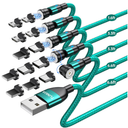 Magnetic Charging Cable (4Pack, 3.3ft/3.3ft/6.6ft/6.6ft)/360°&180° Rotating Magnetic USB C Charging Cable with LED/Magnetic Charger Cable/Magnetic Phone Charger Cord-Nylon Braided for More Devices