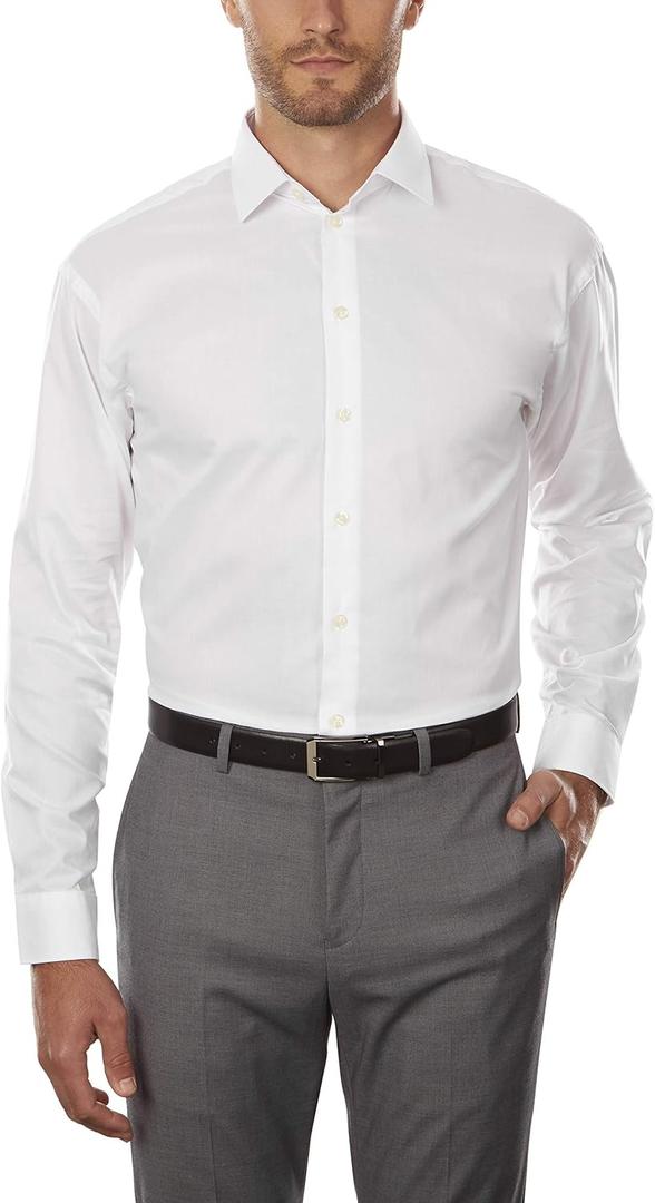 Unlisted by Kenneth Cole mens Regular Fit Solid Dress Shirt, White, 17 -17.5 Neck 32 -33 Sleeve X-Large US