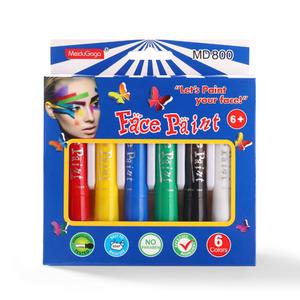 Face Paint Sticks, Safety Body Paint Makeup Washable Face Paint for Sports Events, Birthday, Halloween, Cosplay, Party (6 Classic)