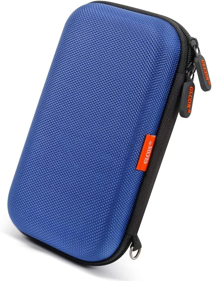 Blue Shockproof Charger Carrying Case - GLCON Small Hard Travel EVA Case for WD Seagate Toshiba Hard Drive, Power Bank, Electronic Accessories, Cord, Cable - High Protection Portable Storage Bag