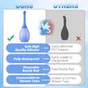 Enema Anal Douches for Men Women - Enema Bulb with Bendable Silicone Nozzles for Men Women Colon Cleanse, Anti Backflow Shower Douche Enema Kit with Lube, Anal Cleansing Feminine Care Douche Bottles