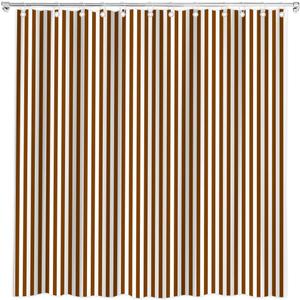Rust Brown and White Striped Shower Curtain Abstract Classic Vertical Stripe Graphic Geometric Lines Modern Minimalist Bath Curtain Fabric Bathroom Accessories Decor with Hooks 70W x75L