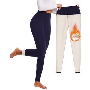 FULLSOFT Thick Fleece Lined Leggings for Women – High Waisted Winter Thermal Warm Yoga Pants Workout Tummy Control Leggings, M