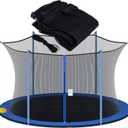 NONMON Trampoline Net Replacement for Straight 6 Pole, 12ft Trampoline Net Round Frame Safety Enclosure Net UV-Resistant Weather-Resistant Breathable Durable Net with Adjustable Straps(Net Only)