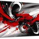 Black and White Red Large Canvas Wall Art for Living Room Framed Print Picture Painting Bedroom Office Wall Decor Modern Room Abstract Wall Decorations Artwork Size 20x40 Ready to Hang