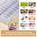 Bead Organizer Box,Jewelry Organizers and Storage, 30-Piece Small Storage Containers Set with Hinged Lids and Labels