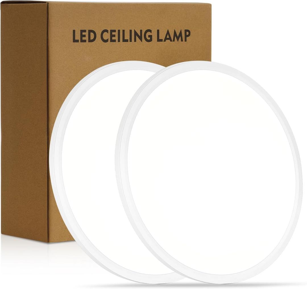 14.9 Inch LED Flush Mount Ceiling Light,5CCT,32W,3343LM (2Pack)