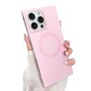 Heaofei Rectangle Case for iPhone 16 Pro Max Case for Women Girls Boys [Compatible with Magsafe] Cute Candy Color Design, Kawaii Aesthetic Girly Magnetic Protective Phone Cover, Light Pink
