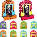 Weysat 7 Sets Dia De Los Muertos Decorations Mini Day of The Dead Photo Frames Mexico Skeleton Magnetic Picture Frames Dia De Los Muertos Altar Ofrenda Decorations Colorful Mexican