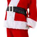 11pcs Men's Deluxe Santa Suit Velvet Christmas Adult Santa Claus Costume (Red, XXX-Large) (Red, XXXL)