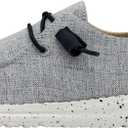 HEYDUDE Women's Wendy Chambray Lace-Up Loafers (6, White Blue 2)