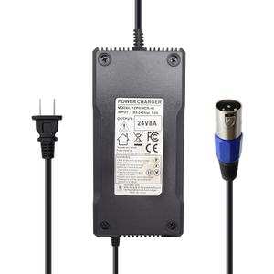 24V 8A Battery Charger with XLR Connector for EA1065, S150 180 X-CEL, Jazzy 1107 614HD, Invacare Pronto M51, CH5404 Smart