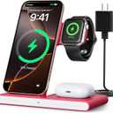 RYND 2025 Travel Portable Wireless Fast Charger for Apple & Android Charging Station,3 in 1 Charging for iPhone17 16 15 14 13 12,Apple Watch Series & Air pods 4 3 2 Pro,Samsung Galaxy