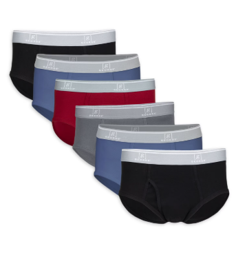 Hanes Men's Pack, MidRise Briefs, Stretch Cotton Underwear, Classic, (Pack of 6), Gray, Large