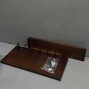 Rebee Vision Key Holder for Wall - Farmhouse Rustic Mail Organizer Floating Shelf for Home Kitchen Entryway Decor with 7 Sturdy Key Hooks (Retro Brown) (15-inch)