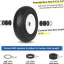 2 x GICOOL 13x5.00-6 Flat Free Lawn Mower Tire and Wheel, 13x5-6 Riding Lawnmower Tire with 3"-6" Centered Hub and 3/4" & 5/8" Bearings, Tractor Turf Tire Turf-Friendly, 2 Pack