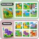 24 Jigsaw Puzzle Designs Cube Wooden Puzzles with Storage Tray,Toddler Kids Puzzles Ages 3 4 5 6,Educational Learning Montessori Toys for 3 4 5 Year Old