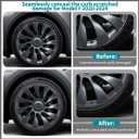 Wheel Rim Protector for Model Y2020-2024 21 inch Überturbine Wheels, ABS Hubcap Trims,Easy Snap-on Installtion, Scratch Prevention, Styling Upgrade Model Y Accessories (Gunpowder set of 4)