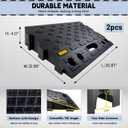4" high 2-Piece Portable Automotive Curb Ramp, Heavy-Duty Plastic Threshold Ramp Track Interlocking Step Ramp Structure 6600 Lbs Load Capacity for Cars, Wheelchairs, Bikes, Motorcycles