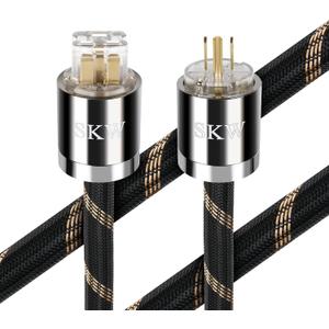 SKW Audiophile IEC C19 20 AMP Ultra-high Purity Copper Power Cord, Male to Female Shield AC Power Cable, US Plug 3.2ft/1M