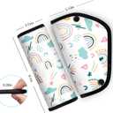 Kid'S Seat Belt Cover Pad, Neck & Abdomen Cushion For Children- Soft And Breathable Straps Cover Support For Booster Seat, Strollers, And High Chairs | Hypoallergenic Travel Accessory, Rainbow